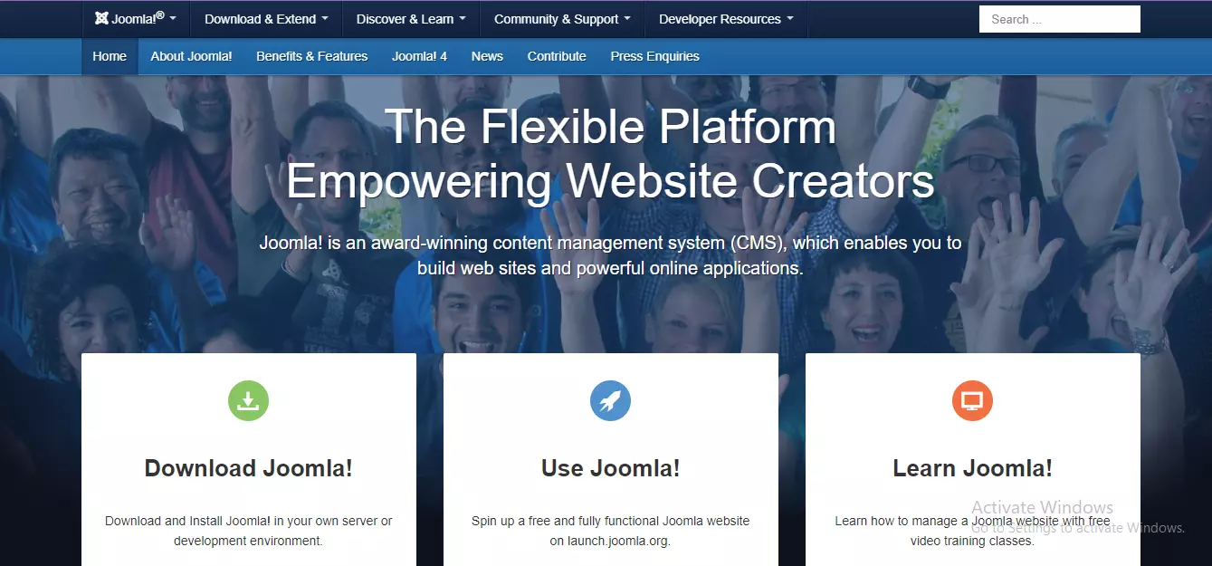 Joomla free blogging platform