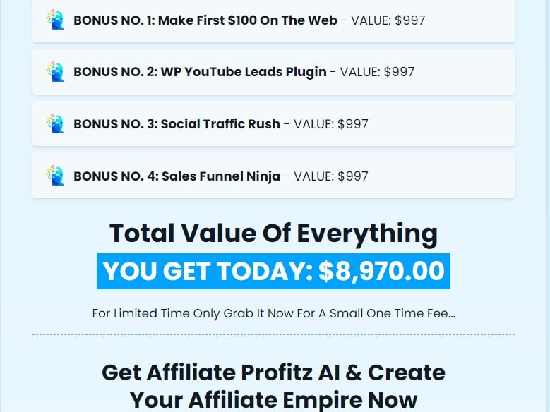 Affiliate Profitz AI best Features